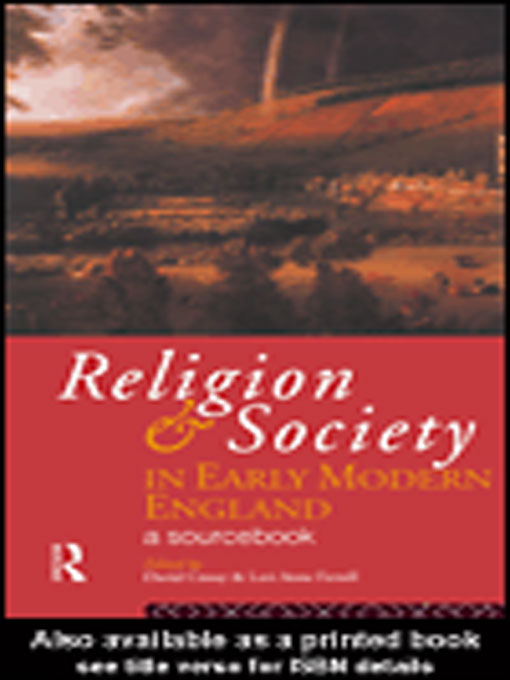 Title details for Religion and Society in Early Modern England by David  Cressy - Available
